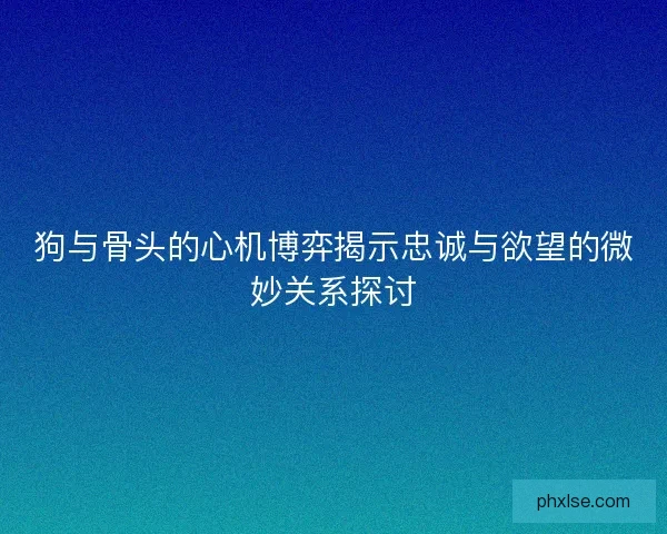 狗与骨头的心机博弈揭示忠诚与欲望的微妙关系探讨