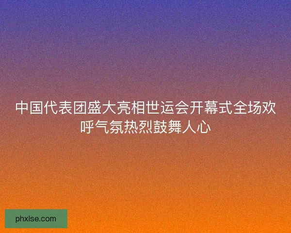 中国代表团盛大亮相世运会开幕式全场欢呼气氛热烈鼓舞人心